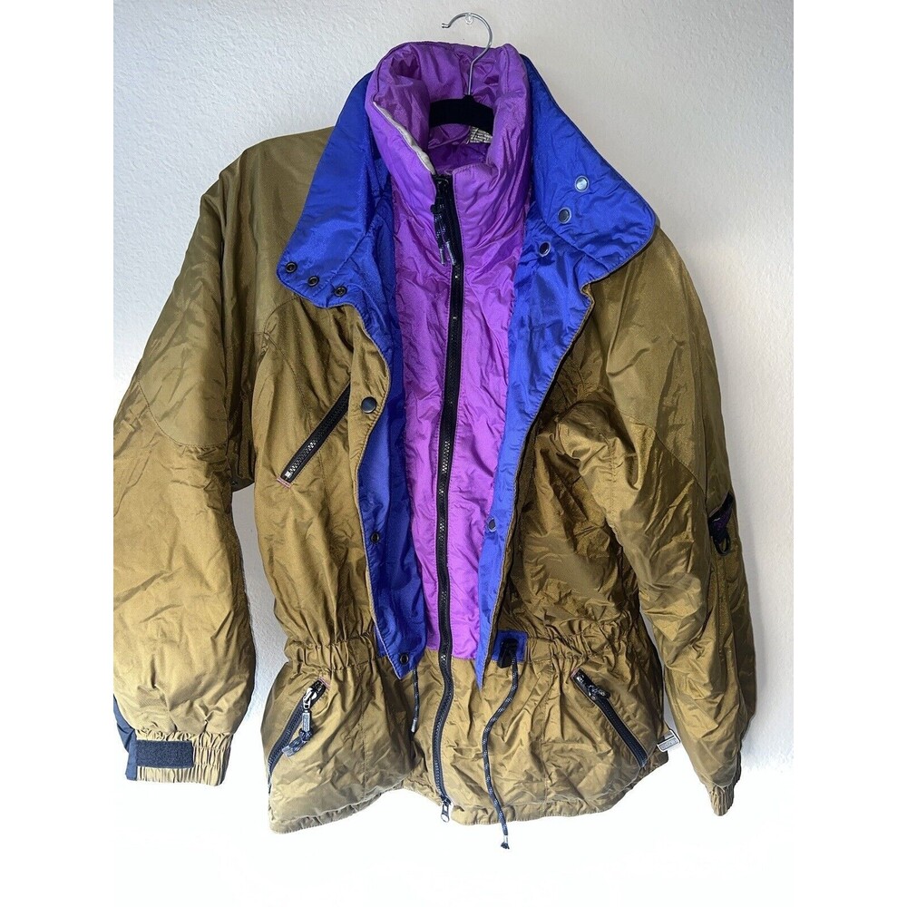 Vintage Mountain Goat Womens Ski Snowboarding‎ Jacket Size Medium Blue 80's 90s
